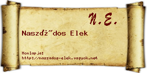 Naszádos Elek névjegykártya